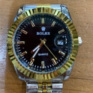 HOMAGE Two-Tone Gold and Silver Men’s Watch with Black Dial